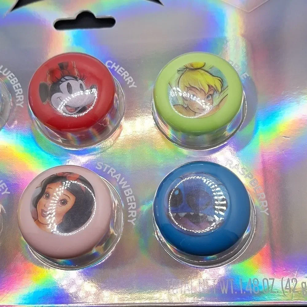 Disney 100 macaron lip balms 6 great flavors Tinkerbell Stitch Pooh gift set
